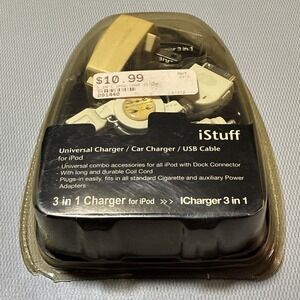 Vintage iStuff 3-in-1 Phone Charger Pack (Car/Travel/Data)